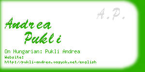 andrea pukli business card